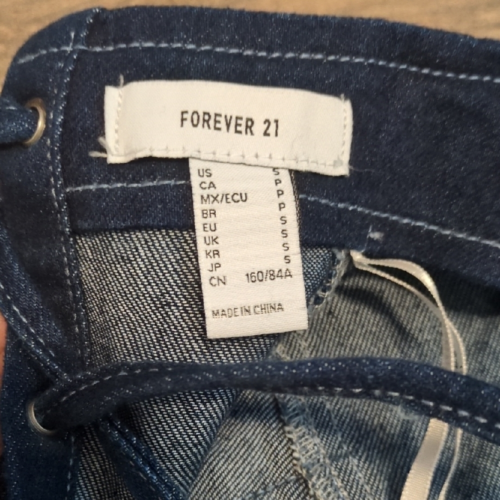 Forever 21 Dark Blue Denim Romper - Picture 2 of 3